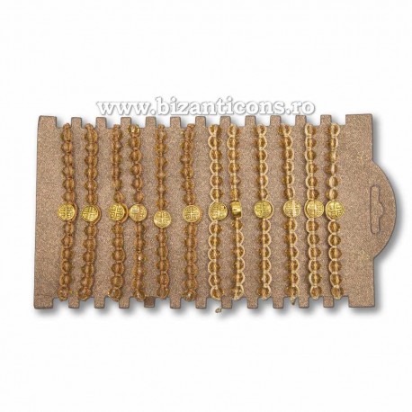 34-285 metanie impletita - bile sticla + cruce metal - carton 12/set