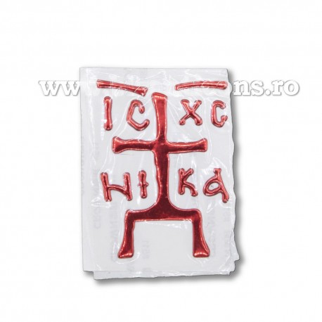 4-18R cruce rosie ICXC NIKA - adeziv 5x7 - 12/set