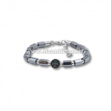 5-252 metanie bile INOX - hematit + cruce 12/set