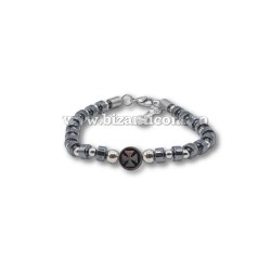 5-253 metanie bile INOX - hematit + cruce 12/set