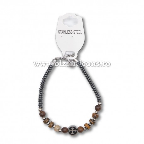 5-254 metanie bile INOX - piatra + cruce 12/set