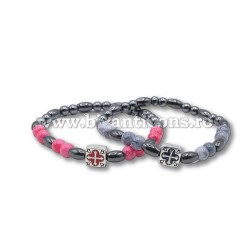 14-50 metanie hematit + sticla + cruce metal 12/set