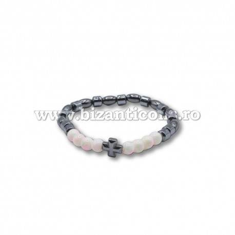 14-53 metanie hematit + sticla + cruce hematit 12/set