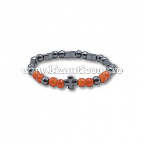 14-57 metanie hematit + sticla + cruce hematit 12/set