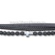 27-811 metanie piele subtire + bile - dubla - cruce hematit 12/set