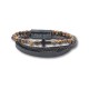 27-812 metanie piele subtire + bile - dubla - cruce hematit 12/set