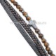 27-812 metanie piele subtire + bile - dubla - cruce hematit 12/set