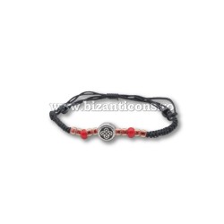 34-302 metanie impletita - bile sticla - cruce email metal 12/set