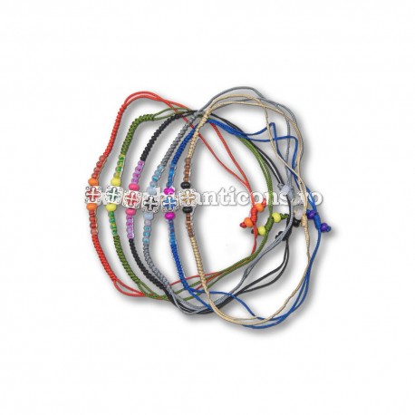 34-303 metanie impletita - bile sticla - cruce email metal 12/set