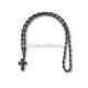 43-52 colier ata - bile negre + cruce piatra naturala 12/set