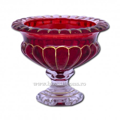 39-23R candela sticla ROSIE 19,5x16cm 12/bax