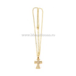 Colier + cruce cu pietre 12/set