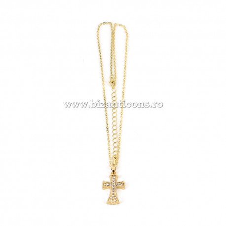 Colier + cruce cu pietre 12/set