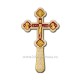 CRUCE Bin. 1,5x15x29,5cm - aurie - email - cu icoane D101-42Au