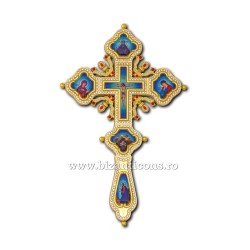 CRUCE Bin. 1,2x19x31cm - aurie - medalioane icoana ceramica D101-44Au
