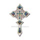 CRUCE Bin. 1,2x19x31cm - argintata si aurita - medalioane icoana ceramica D101-44SG