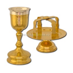 SET SF. VASE rusesti 0,75 l aurite - cupa argintata - 3 piese Z 103-200