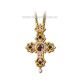 CRUCE Stavrofor Bronz aurit - email - pietre albe+perle AT 140-56
