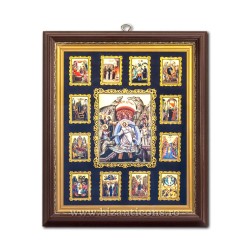 Icoana in rama - Iconostas email pictat - filigram aurit - Invierea AT 160-9