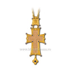 CRUCE Stavrofor aurita - pietre albastre - 16x6,8 cm MT 140-217Ab