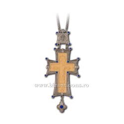 CRUCE Stavrofor nichelata - pietre albastre - 16x6,8 cm MT 140-218 Ab