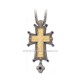 Cruce pectorala Argintie - pietre albastre - 3,8x8,8 cm MT 140-220 Ab