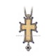 Cruce pectorala Argintie - pietre albastre - 3,8x8,8 cm MT 140-220 Ab