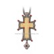 Cruce pectorala Argintie - pietre rosii - 3,8x8,8 cm MT 140-220 R