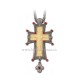 Cruce pectorala Argintie - pietre rosii - 3,8x8,8 cm MT 140-220 R