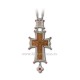 CRUCE Stavrofor argintata lemn gravat - 16x6,8 cm MT 140-219