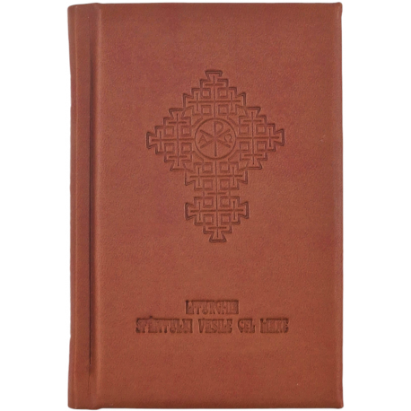 73-63 Liturghia Sf. Vasile legata manual in piele ecologica , gold