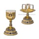 Set Sf Vase - aurit si argintat - cupa argint 925 - Apostoli relief - 1000 ml AT 320-58