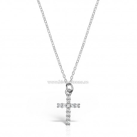 95-7-2 cruce Ag925 - 0,87 g - pietre - platinat - Sofia’S