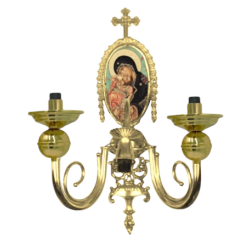 APLICA BRONZ - icoana 3 becuri aurit O 124-1217