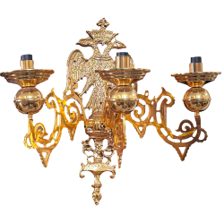 APLICA M2 BRONZ - Aghioritic 3 becuri aurit O 124-1215