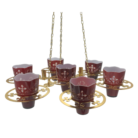 CANDELA lant aurita 7 pahare - Ierusalim O 76-813A CANDELA lant aurita 7 pahare - Ierusalim O 76-813A