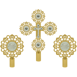 SET 2 Heruvimi + Cruce aurit si argintat 37/42 cm O 42-432