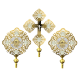SET 2 Heruvimi + Cruce aurit si argintat 55/67 cm O 44-446