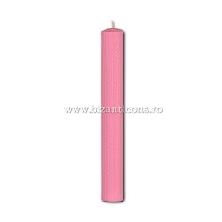 17-402 Lumanare Botez din ceara naturala 40x5,1 cm - roza