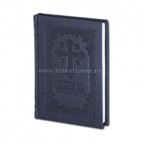 73-705 Carte de Rugaciuni - legata in piele - neagra - 12,3 x 17,3 cm