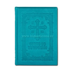 73-706 Carte de Rugaciuni - legata in piele - turquoise - 12,3 x 17,3 cm