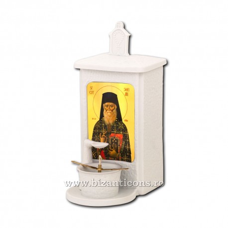 125-527 Candela cu ulei - portelan - 24,5x16x11 cm - Sf. Cuv. Sofian 