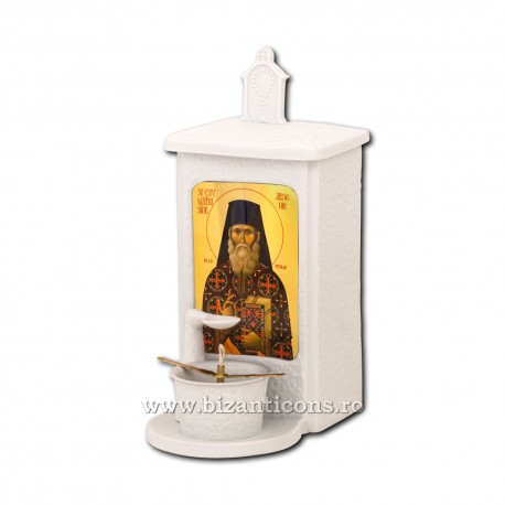 125-530 Candela cu ulei - portelan - 24,5x16x11 cm - Sf. Cuv. Arsenie de la Prislop