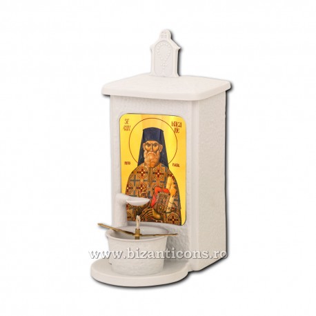 125-543 Candela cu ulei - portelan - 24,5x16x11 cm - Sf. Macarie
