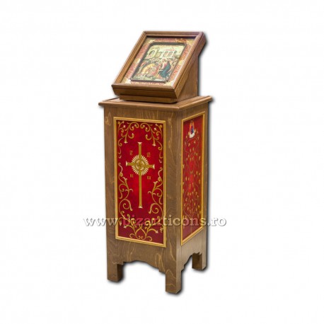 ICONOSTAS lemn masiv - rosu - mare - 393 icoane HD 15-821