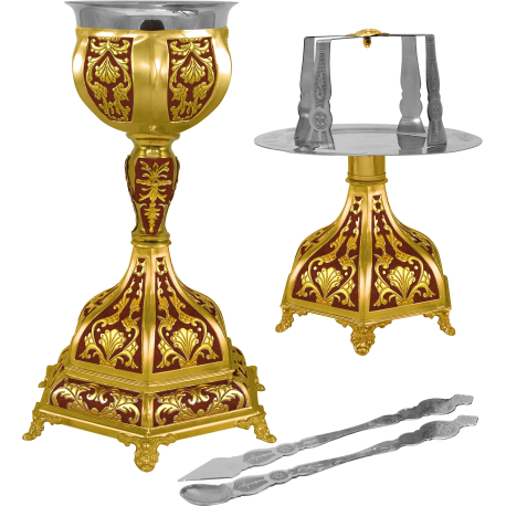 SET SF VASE 500 ml aurit email - rosu Hexa 2 O 14-163B