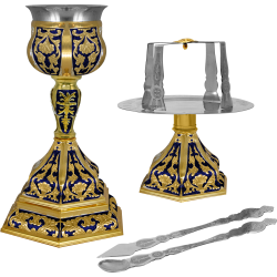 SET SF VASE 350 ml aurit email - mov Hexa 2 O 15-1590GM