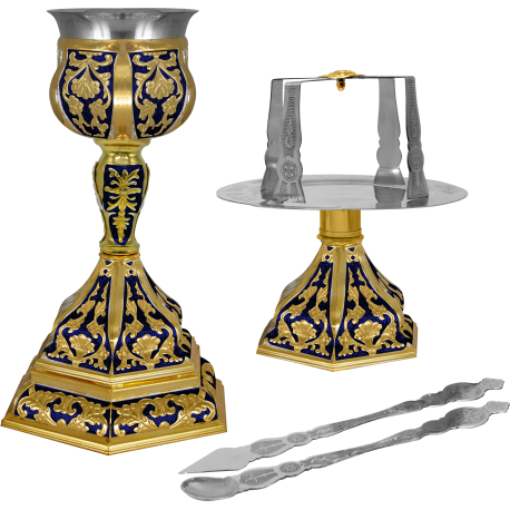 SET SF VASE 350 ml aurit email - mov Hexa 2 O 15-1590GM