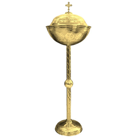 VAS anafora cu picior aurit gravat mare O 125-1228B