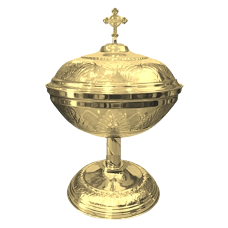 VAS anafora masa - inox aurit gravat O 125-1229